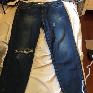 never worn forever 21 ripped jeans